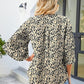 Printed Notched Half Sleeve Blouse