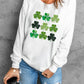 Lucky Clover Round Neck Dropped Shoulder Sweatshirt