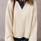 Contrast Round Neck Long Sleeve Sweatshirt