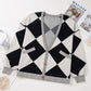 Color Block Button Down Long Sleeve Cardigan