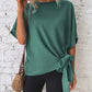 Knotted Round Neck Half Sleeve Blouse
