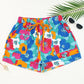 Drawstring Printed High Waist Shorts