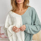 BiBi Twist Front Contrast Cable Knit Top - Brand BiBi