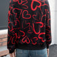 Heart Dropped Shoulder Long Sleeve Sweatshirt