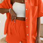 Button Up Short Sleeve Shirt and Shorts Set