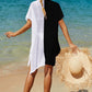Double Take Openwork Contrast Slit Knit Cover Up
