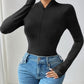 Perfee Half Zip Long Sleeve Bodysuit
