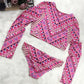 Printed Long Sleeve Top and Brief Swim Set