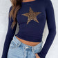 Devine Star Round Neck Long Sleeve T-Shirt