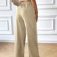 Full Size Drawstring Pocketed Wide Leg Pants