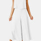 Round Neck Top and Wide Leg Pants Set
