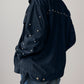 Studded Collared Neck Button Up Jacket