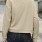 Pocketed Collared Neck Button Up Jacket