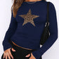 Devine Star Round Neck Long Sleeve T-Shirt