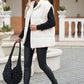 Zip Up Puffer Vest Coat with Pockets
