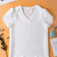 V-Neck Petal Sleeve Blouse