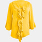 Full Size Ruffled V-Neck Flounce Sleeve Blouse