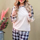 And The Why Drawstring Hooded Top and Plaid Pants Lounge Set
