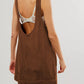 Mandy Round Neck Wide Strap Mini Dress with Pockets