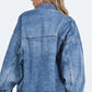 Collared Neck Button Up Denim Jacket