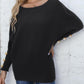 Full Size Boat Neck Long Sleeve Sweater