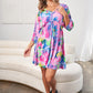 White Birch Full Size Multi Printed V-Neck Tie Back Mini Dress