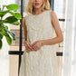 ADORA Applique Round Neck Sleeveless Shift Dress