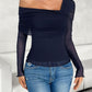 Ruched Asymmetrical Long Sleeve T-Shirt