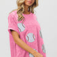 BiBi Sequin Baseball Short Sleeve T-Shirt - Brand BiBi