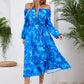 Full Size Printed Long Sleeve Midi Dress