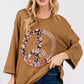 SAGE + FIG Floral Peace Patch Round Neck Top
