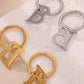 Titanium Steel Letter Hoop Earrings