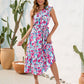 FULL SIZE Ruffled Printed One Shoulder Midi Dress