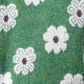 Full Size Flower Half Zip Long Sleeve Sweater