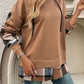 Devine Drawstring Plaid Long Sleeve Hoodie
