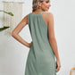 Eyelet Grecian Neck Mini Dress