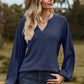 Eyelet Notched Raglan Sleeve T-Shirt