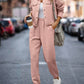 Plaid Texture Snap Down Top and Pants Set