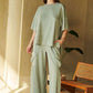 Davi & Dani Drawstring Ruched Detail Wide Leg Pants