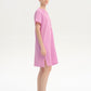 Slit Notched Short Sleeve Mini Dress