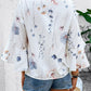 Ruffled Printed V-Neck Half Sleeve Blouse