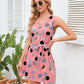 Tied Polka Dot V-Neck Dress