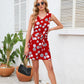 Tied Polka Dot V-Neck Dress