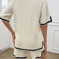 Devine Contrast Trim Round Neck Top and Shorts Set