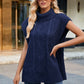 Side Slit Turtleneck Sweater Vest