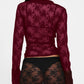 Devine Plunge Long Sleeve Lace Top