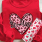 Valentine's Day Scarlet Red BE MINE Heart Long Sleeve Sweatshirt