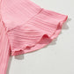 Plus Size V-Neck Half Sleeve Blouse