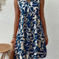 Printed Notched Sleeveless Mini Dress