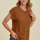 Double Take Full Size Cable-Knit Round Neck Cap Sleeve Sweater